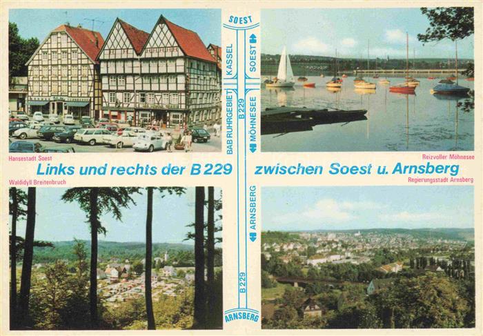 Enkesen Soest B229 Moehnesee Segelboote Wald Arnsberg Fachwerkhaus Hansestadt Re