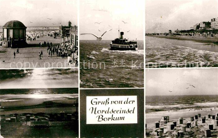 BORKUM Nordseebad Niedersachsen Dampfer Moewe Strand