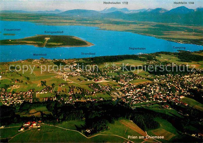 Prien Chiemsee Fliegeraufnahme Seglerhafen Hochstaufen Hochfelln Warmbad