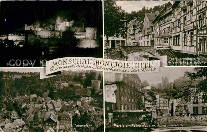 Monschau Montjoie NRW Burg Fachwerkhaeuser Friedrich-Wilhelm Bruecke Rote Haus