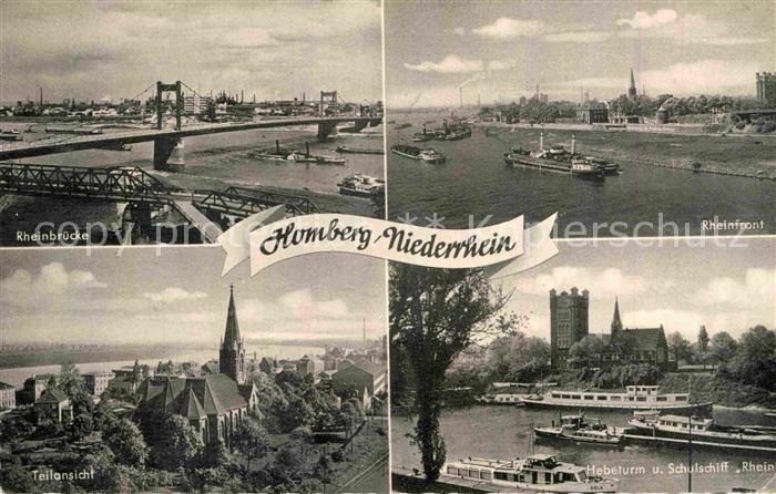 Homberg Niederrhein Rheinbruecke Rheinfront Hebeturm Schulschiff Rhein