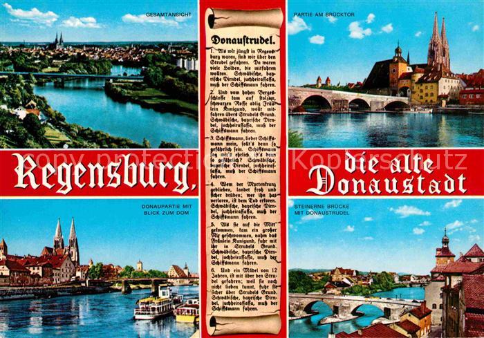 REGENSBURG Bayern Bruecktor Steinerne Bruecke Dom