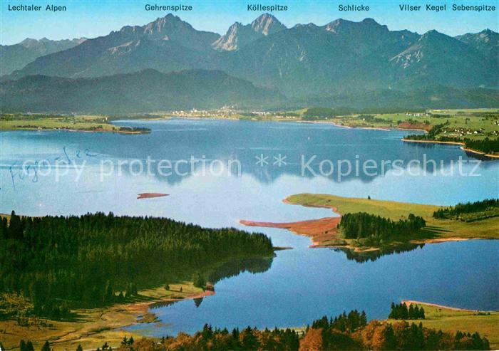 Forggensee Schwangau Schlicke Vilser Kegel Sebenspitze Fliegeraufnahme