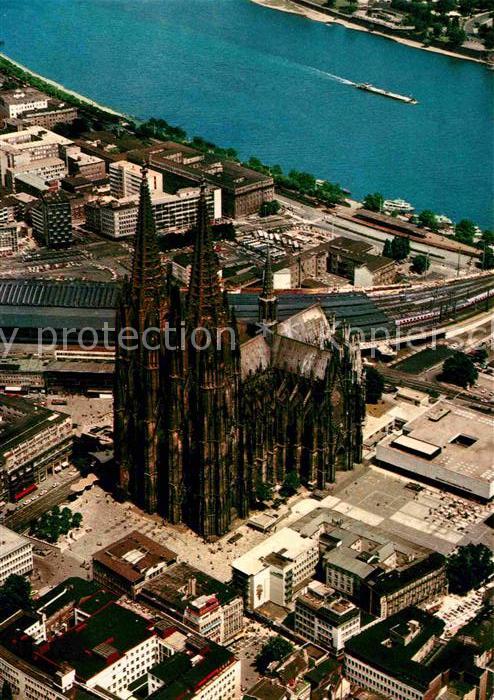 Koeln Rhein Dom Fliegeraufnahme