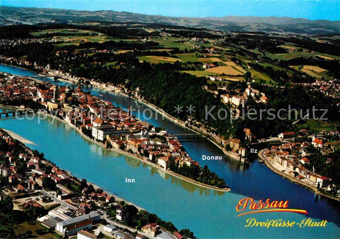 PAssAU Bayern Fliegeraufnahme Ilz Inn Donau