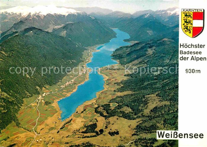 Weissensee Kaernten Fliegeraufnahme