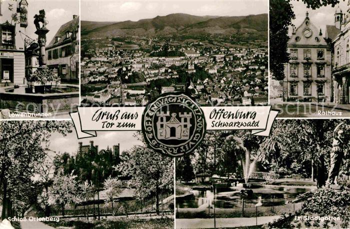 Offenburg Loewenbrunnen Rathaus Schloss Ortenberg