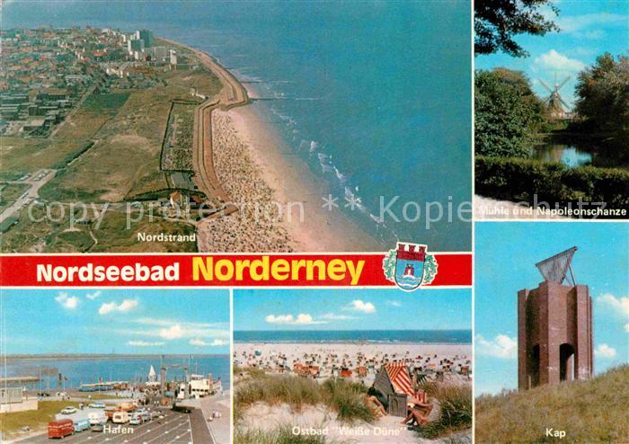 Norderney Nordseebad Fliegeraufnahme Kap Muehle Napoleonschanze