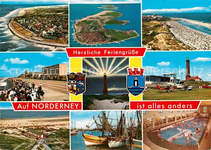 Norderney Nordseebad Strand Hafen Hallenbad Fliegeraufnahme