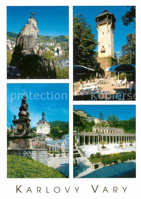 Karlovy Vary Jeleni skok Diana Morovy sloup Zamecka vez