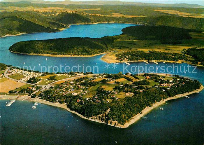 Waldeck Edersee Halbinsel Scheid-Rehbach Schloss Fliegeraufnahme