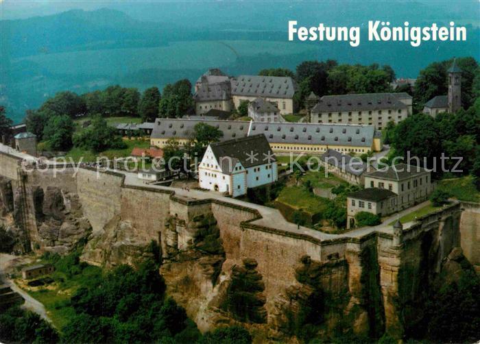 Koenigstein Saechsische Schweiz Festung Koenigstein Fliegeraufnahme