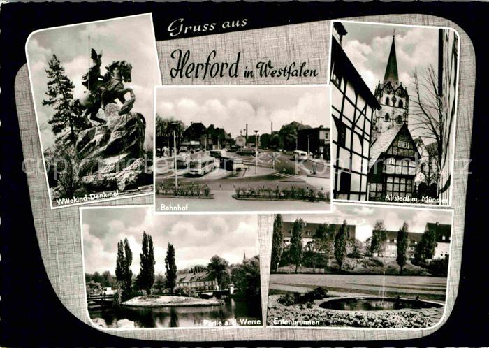 Herford Bahnhof Wittekind-Denkmal Altstadt Muenster