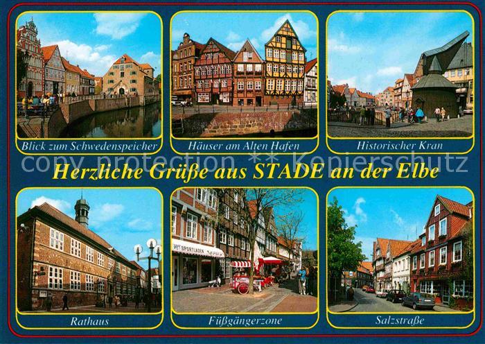 Stade Niederelbe Schwedenspeicher Rathaus Fussgaengerzone Salzstrasse