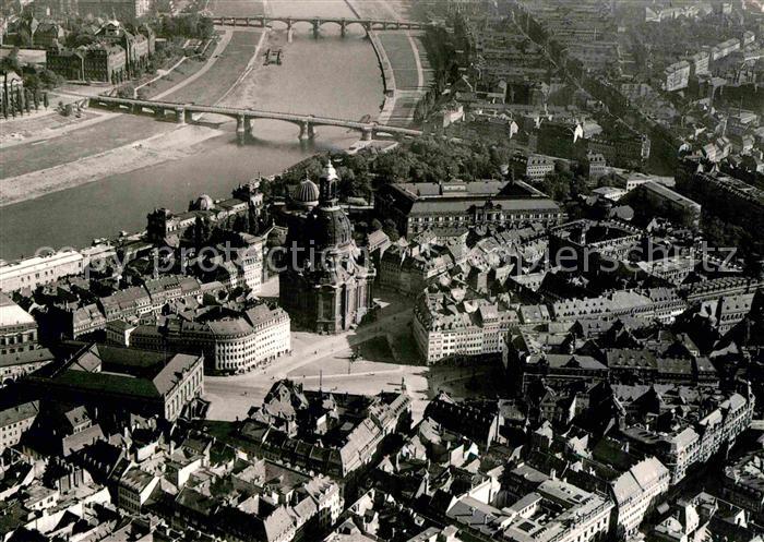 DRESDEN Elbe Neumarkt Frauenkirche Fliegeraufnahme