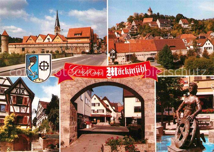 Moeckmuehl Brunnen Stadttor Stadtmauer Burg Teilansicht