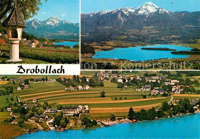 Drobollach Faaker See Fliegeraufnahme Wegekreuz Ufer