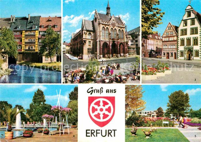 ERFURT CITY Kraemerbruecke Rathaus Hohe Lilie Iga