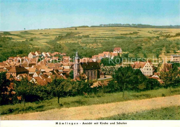 Moemlingen Teilansicht Kirche Schulen
