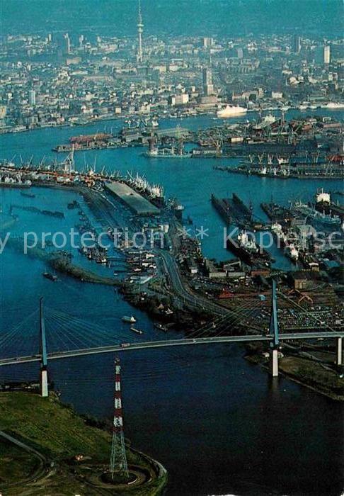 HAMBURG CITY Fliegeraufnahme Koehlbrandbruecke
