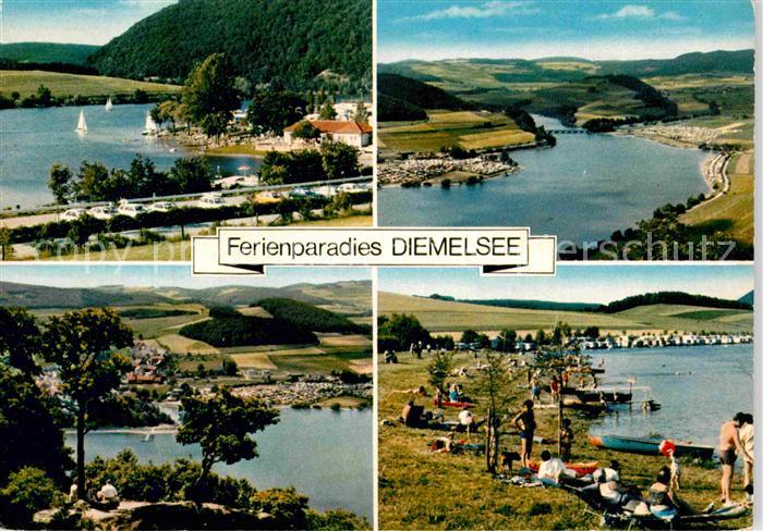 Diemelsee Badestrand Fliegeraufnahme Gesamtansicht