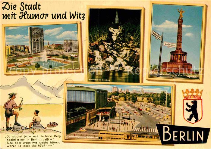 BERLIN CITY Siegessaeule Ernst Reuter Platz Wasserfall Kreuzberg