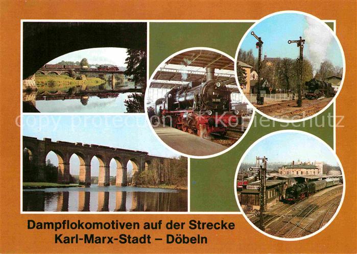 Lokomotive Dampflokomotiven Karl-Marx-Stadt Doebeln Zschopautalviadukt
