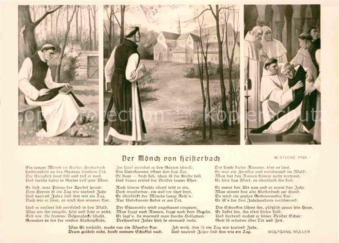 Kuenstlerkarte W. Stucke Der Moench von Heisterbach