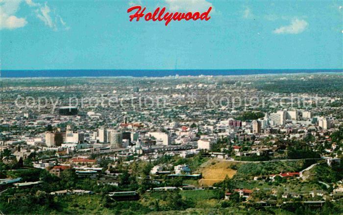 Hollywood California Panoramic view Wilshire District Pacific Ocean