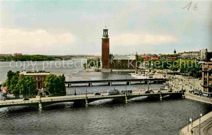 Stockholm Stroemsborg och Stadshuset Town Hall