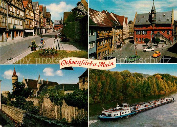 Ochsenfurt Hauptstrasse altes Fachwerk Marktplatz Rathaus Nikolaus Dicker Turm L