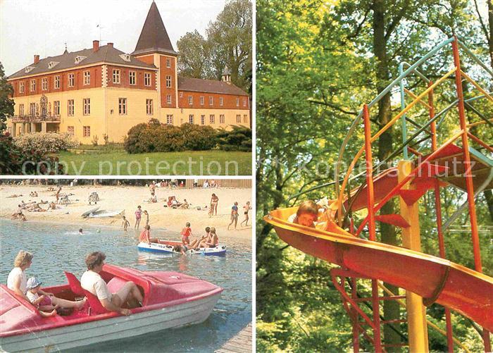Haren Ems Ferienzentrum Schloss Dankern Rutschbahn Badestrand Tretboot