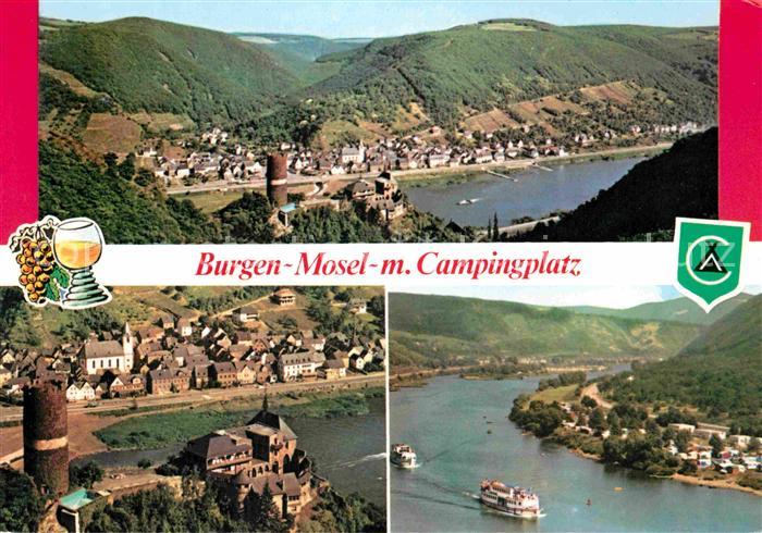 Burgen Mosel Panorama Moseltal Campingplatz Burgruine