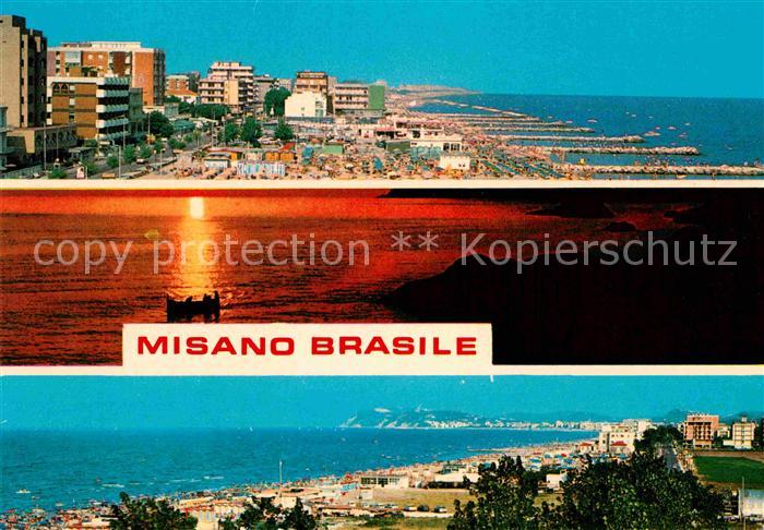 Misano Adriatico Panorama Strand Kueste Sonnenuntergang am Meer