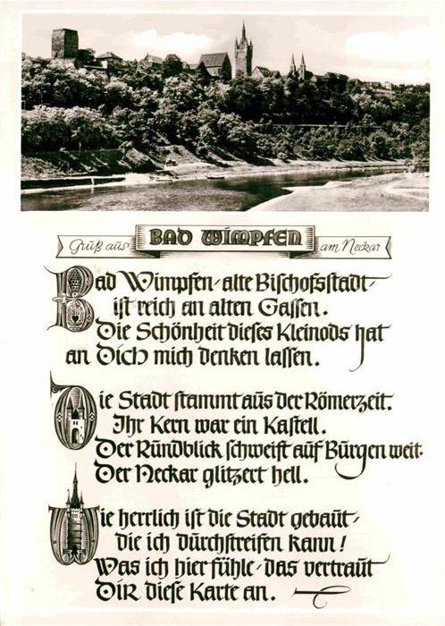 Bad Wimpfen Blick ueber den Neckar Gedicht