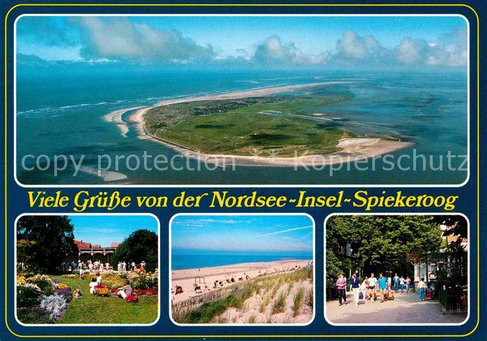 Spiekeroog Kurpark Promenade Strand Nordseeinsel Fliegeraufnahme