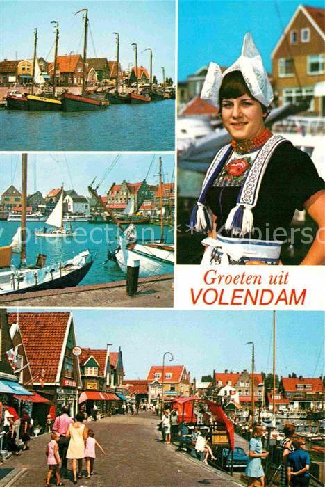 Volendam Hafen Fischkutter Segelboot Trachten