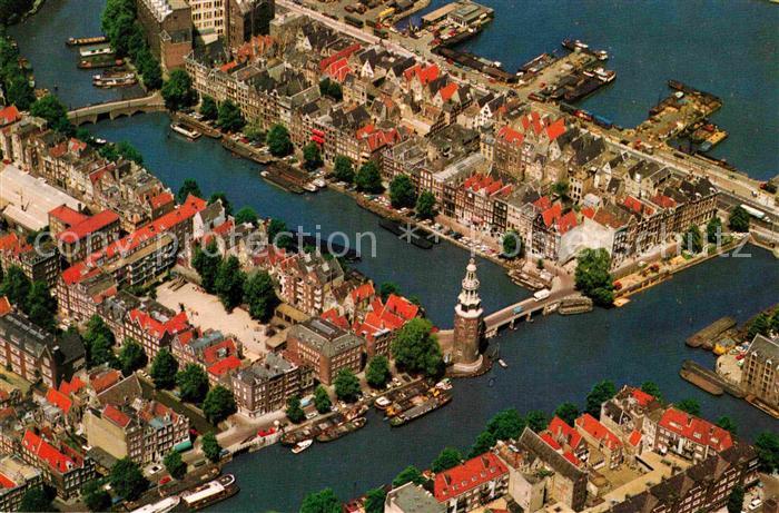 Amsterdam Niederlande Montelbaanturm und Umgebung Fliegeraufnahme