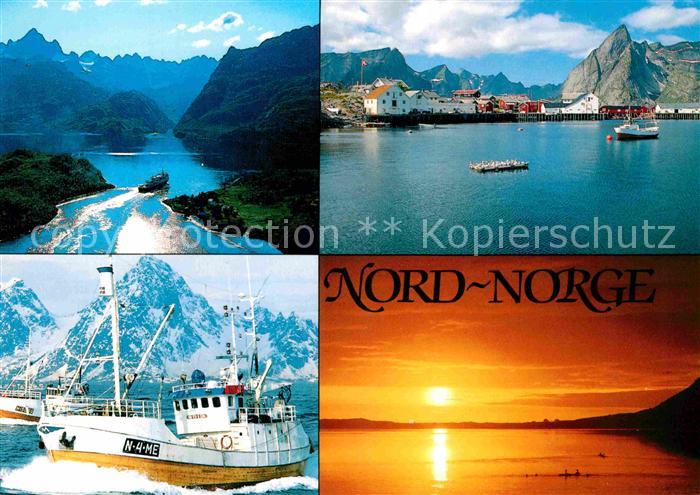 Norwegen Norge Hurtigrute Trollfjorden Hamnoy Lofoten Lofotfiske Midnattsol