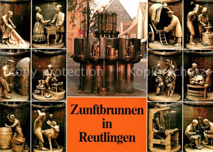 Reutlingen BW Zunftbrunnen von Bonifatius Stirnberg Figuren