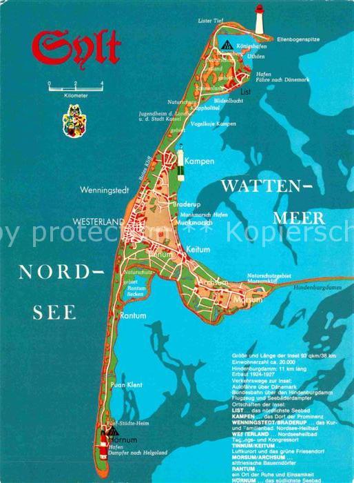 Insel Sylt Landkarte