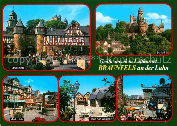 Braunfels Marktplatz Fachwerkhaeuser Schloss Haus des Gastes