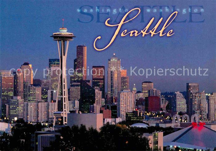 Seattle Twilight in the Emerald City Space Needle Downtown Skyscrapers