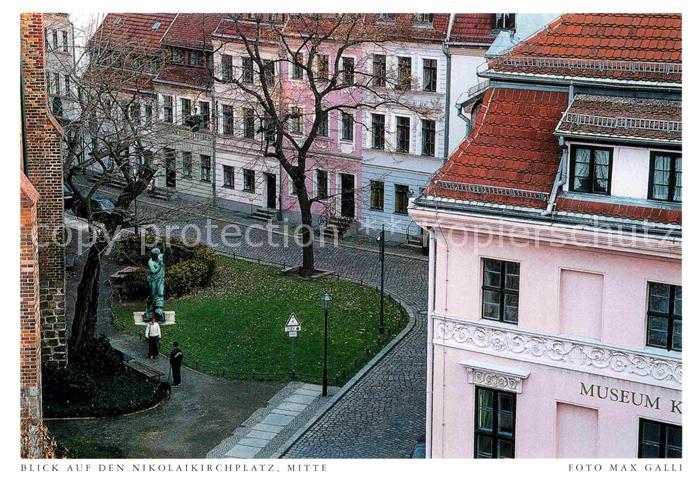 BERLIN  CITY Nikolaikirchplatz Denkmal Museum Postkarte aus Harenberg Kalender