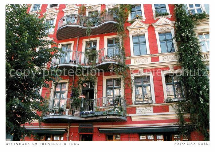 BERLIN  CITY Wohnhaus am Prenzlauer Berg Postkarte aus Harenberg Kalender