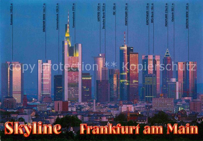 Frankfurt Main Skyline bei Nacht