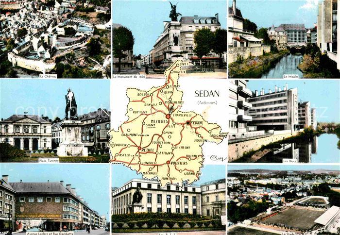 Sedan Ardennes Chateau Place Turenne Avenue Leclerc Rue Gambetta