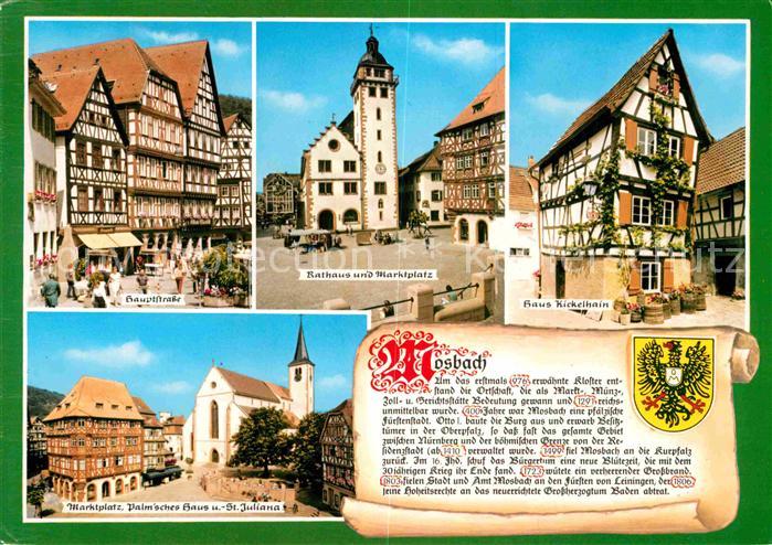 Mosbach Baden Hauptstrasse Rathaus Marktplatz