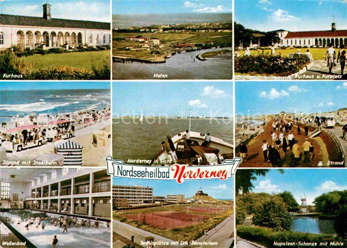 Norderney Nordseebad Hafen Inselbahn LVA-Sanatorium Napoleon-Schanze