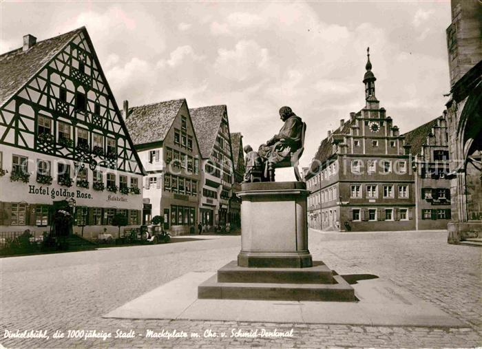 Dinkelsbuehl Marktplatz Chr. v. Schmid-Denkmal